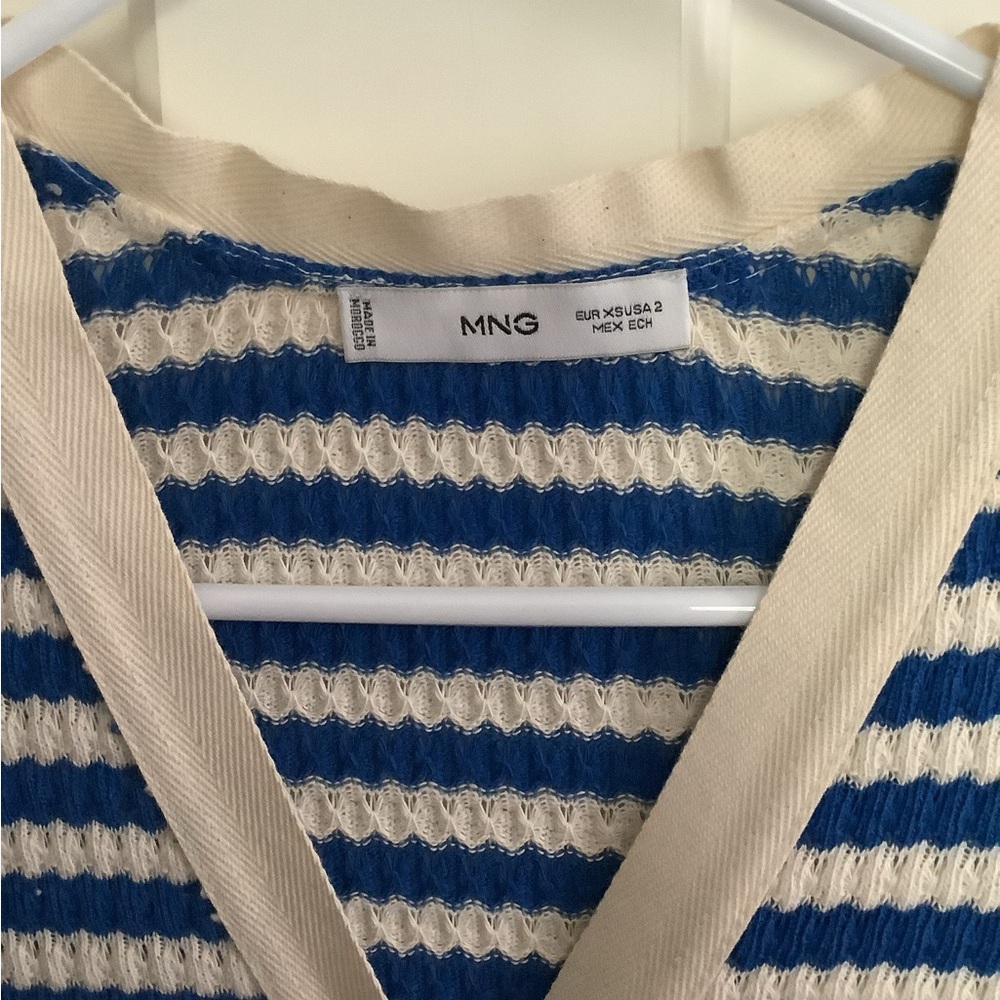 Mango Blue and White Striped Maxi Dress - Picture 3 of 4